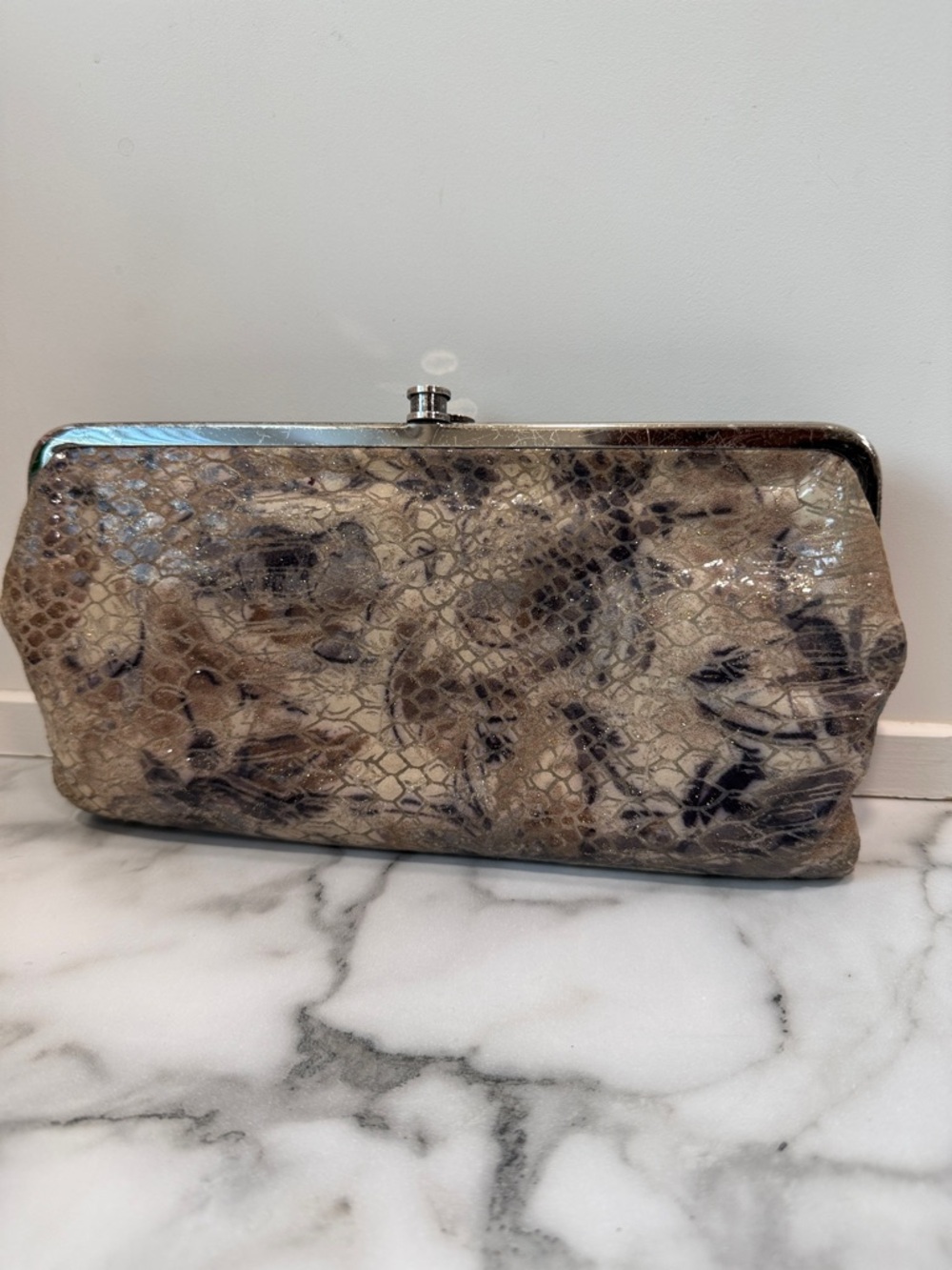 Hobo International Lauren clutch wallet snakeskin pattern
